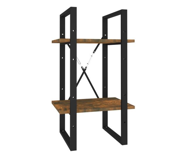 Bibliotecă 2 niveluri stejar fumuriu 40x30x70 cm lemn compozit