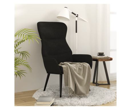 Křeslo na relaxaci, černé, textilní materiál