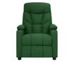 Електрически реклайнер масажен стол, тъмнозелен, плат