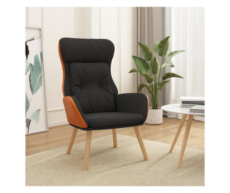 Стол за релакс, черен, текстил и PVC