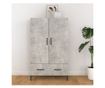 Visoka omarica betonsko siva 70x31x115 cm konstruiran les