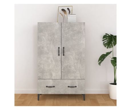Dulap înalt, gri beton, 70x31x115 cm, lemn prelucrat