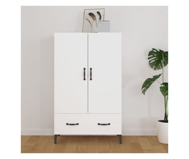 Dulap înalt, alb, 70x31x115 cm, lemn prelucrat