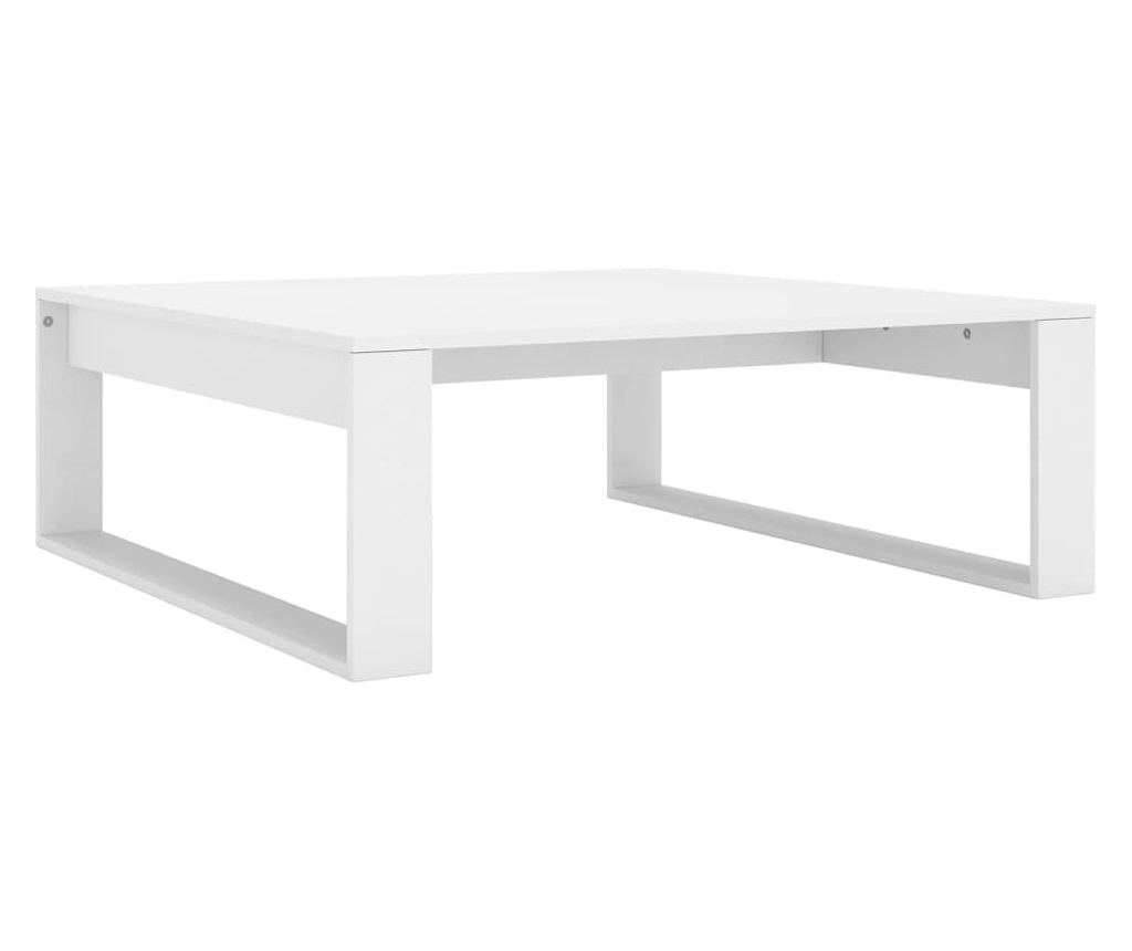Stolić za kavu, bijel, 100x100x35 cm, MDF - 2