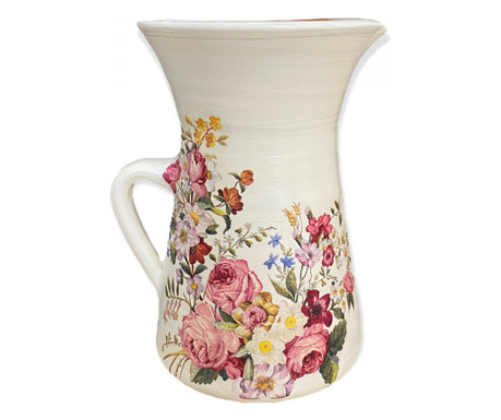 Vaza ceramica tip cana cu flori de camp