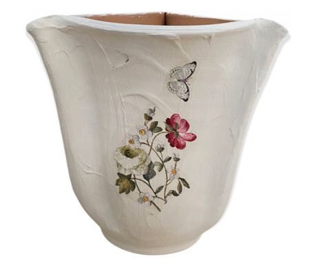 Vaza ceramica in 3 muchii cu flori de camp