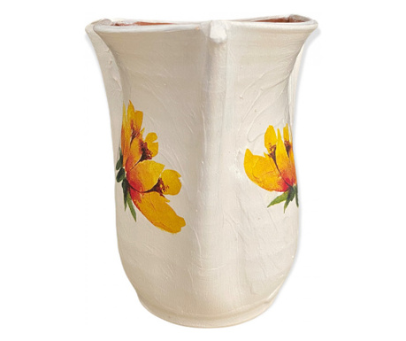 Vaza ceramica in 3 muchii cu floarea soarelui