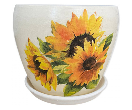 Ghiveci ceramic cu floarea soarelui