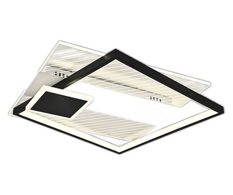 Lustra LED RFAN, Model R9051/S, Cu Telecomanda, 3 Tipuri De Lumina, Intensitate Reglabila, 104W, Negru/Alb