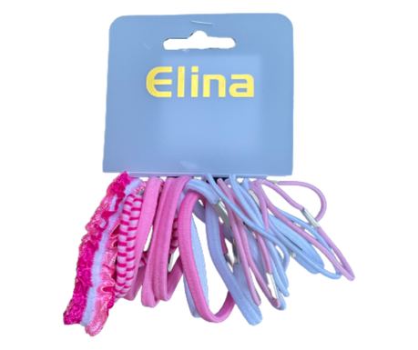 Set 20 elastice de par Elina Med, colorate, marimi diferite - Roz
