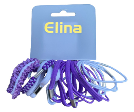 Set 20 elastice de par Elina Med, colorate, marimi diferite - Mov