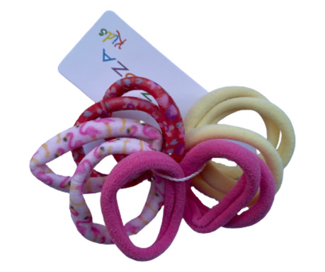 Set 10 elastice par, multicolor, pentru copii - Galben