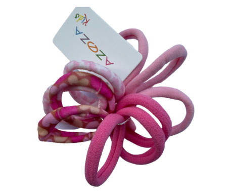 Set 10 elastice par, multicolor, pentru copii - Roz