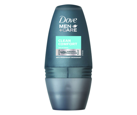 Deodorant antiperspirant roll-on Dove Men+Care Clean Comfort, Barbati, 50 ml