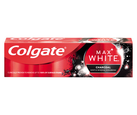 Pasta de dinti Colgate Max White Charcoal pentru albire, 75 ml