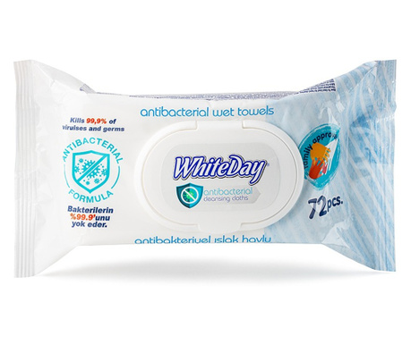 Servetele umede dezinfectante si antibacteriene, WhiteDay 72 buc
