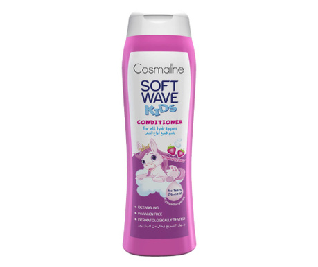 Cosmaline Soft Wave Kids, balsam cu ingrediente naturale pentru copii, aroma de capsune, 400ml