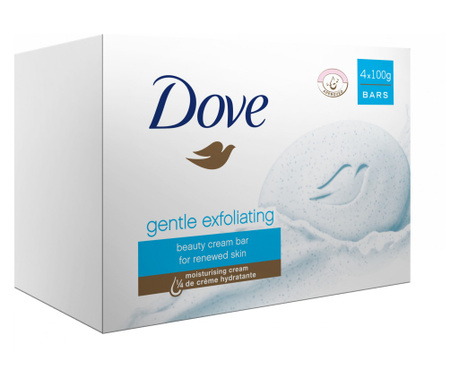 Sapun crema Dove Exfoliating, 4 bucati x 100 g