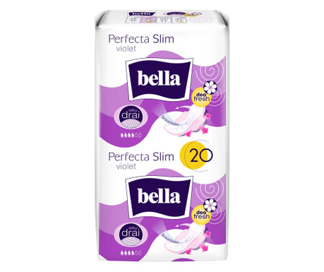 Absorbante Bella Perfecta Slim Violet Silky Drai Deo, 20 buc