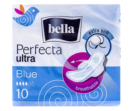 Absorbante menstruatie Bella Perfecta Ultra Blue 4 picaturi cu aripioare 10 buc