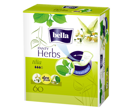 Absorbante zilnice Bella Herbs Panty cu extract de floare de tei, 60 buc