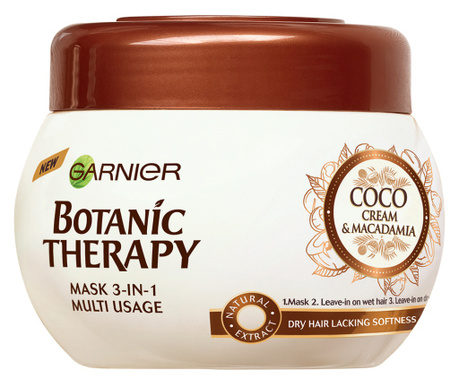 Masca de par Garnier Botanic Therapy Coco Milk & Macadamia pentru par uscat, 300 ml