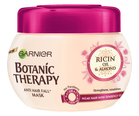 Masca de par Garnier Botanic Therapy Ricin Oil & Almond pentru par cu tendinta de cadere, 300 ml
