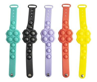 Антистрес сензорна играчка, гривна за ръка за деца, Pop It Now и Flip It, 25,5 см, различни цветове