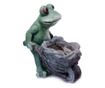 Градинска декорация Mercaton®, Керамичен материал, Модел на жаба с количка, 31,5x21x35 см