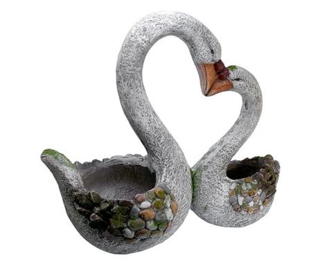 Vrtna dekoracija, keramika, labodi, 49x23x44,5 cm