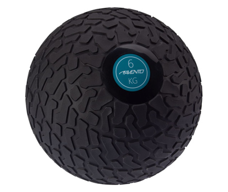 Piłka slam ball z teksturowaną powierzchnią, 6 kg, czarna