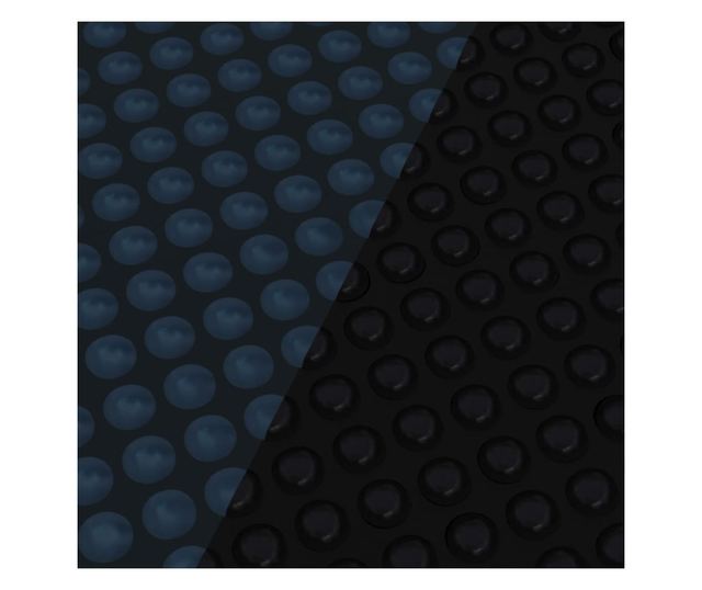 fekete és kék napelemes lebegő PE medencefólia 260 x 160 cm