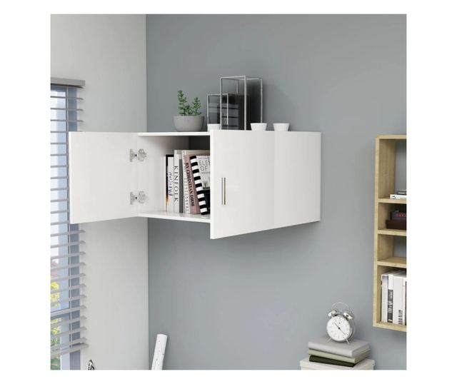 fehér falra szerelhető forgácslap szekrény 80 x 39 x 40 cm