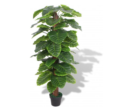Sztuczna roślina kolokazja z doniczką, 145 cm, kolor zielony