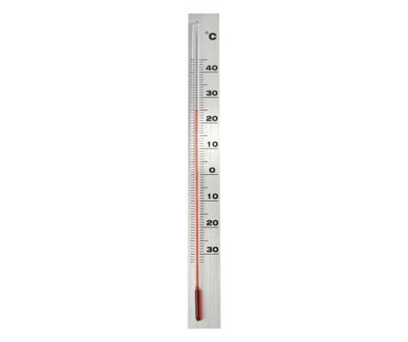 Zewnętrzny termometr ścienny, aluminiowy, 3,8 x 0,6 x 37 cm