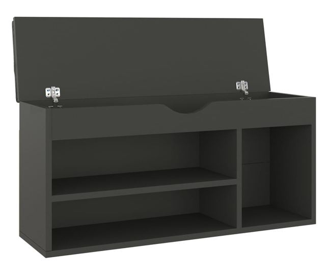 Klupa za cipele s jastukom siva 104 x 30 x 49 cm od iverice