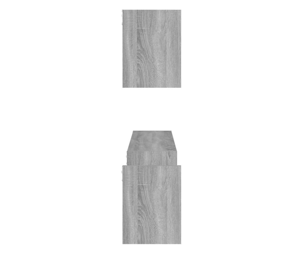 Falik sarokpolc 2 db sonoma szürke 100x15x20 cm feldolgozott fa - 6