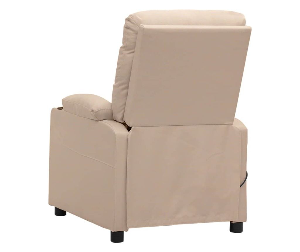 Електрически реклайнер фотьойл, кремав, текстилна материя - 5