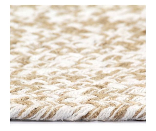 Ručno rađeni tepih od jute bijelo-smeđi 240 cm