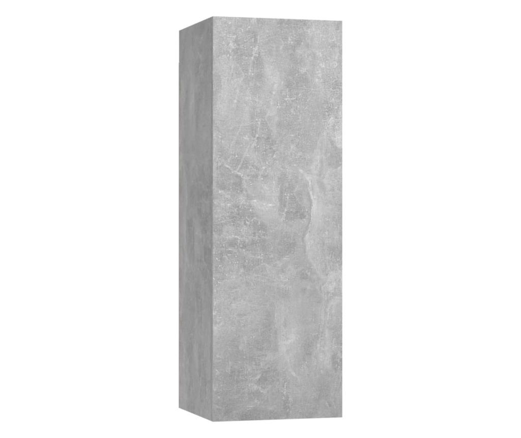 TV omarica, komplet, 6 kosov, betonsko siva, konstruiran les - 6