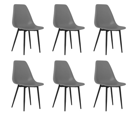 Jedilni stoli 6 kosov sive barve PP