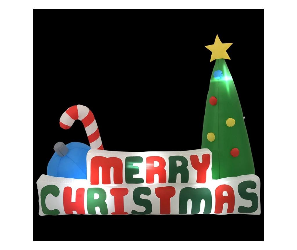 Napuhavajuće božićno drvce s LED dekoracijama 240x188 cm - 2