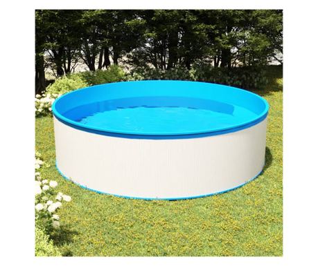 Piscină cu valuri, alb, 350x90 cm