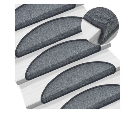 Podne obloge za stepenice, 10 kom., tamnosive, 56x20 cm