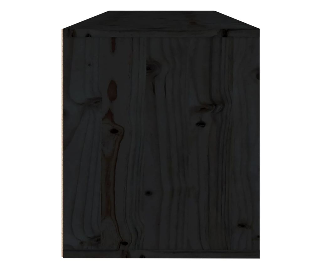 fekete tömör fenyőfa faliszekrény 100 x 30 x 35 cm - 16