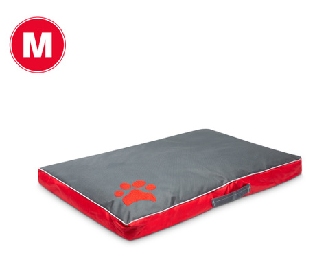 Mercaton® téglalap alakú pamut kisállatágy, levehető huzat, 85 x 56 x 9 cm, piros