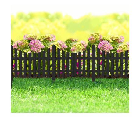 Рамка / ограда за цветна леха - разтегателна, 60 х 23 см - Черна