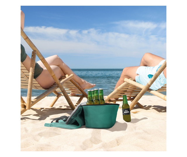 Термочанта Mercaton® за плаж или къмпинг, 600D Oxford, страничен джоб, затваряне с щракване, презрамка, 45 x 43 x 15 cm, зелена