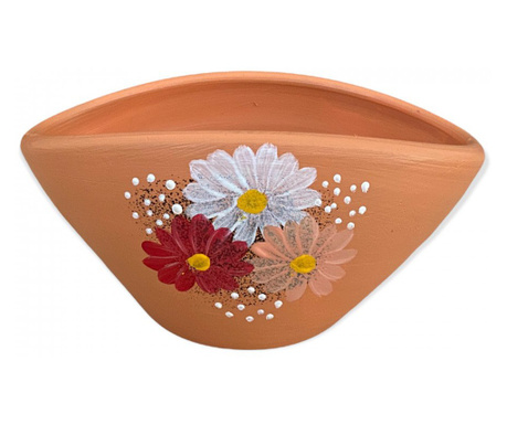 Bomboniera ceramica portocalie cu floricele
