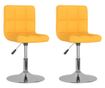 Zakretne kuhinjske stolice, 2 kom., žute, tekstil